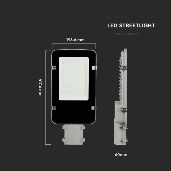30W Led Streetlight Samsung Chip 4000k Grey Body