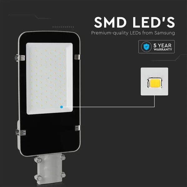 50W Led Streetlight Samsung Chip Grey Body