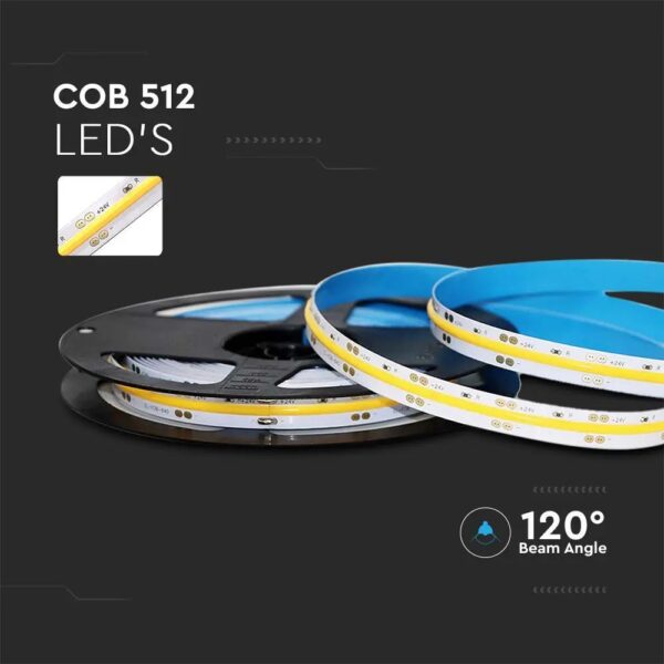 13W/m COB Led Strip 512 LED/meter CRI>90 IP20
