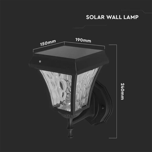 Led Solar Wall Lamp CCT 3in1 Matt Black Body