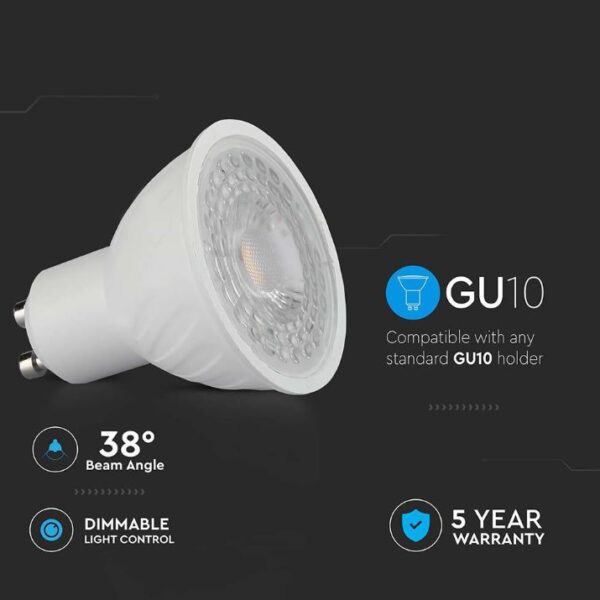 6W GU10 Ripple Plastic Spotlight 38 Degrees Beam Dimmable