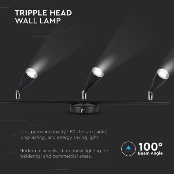 13.5W LED Wall Lamp Adjustable Triple-Head