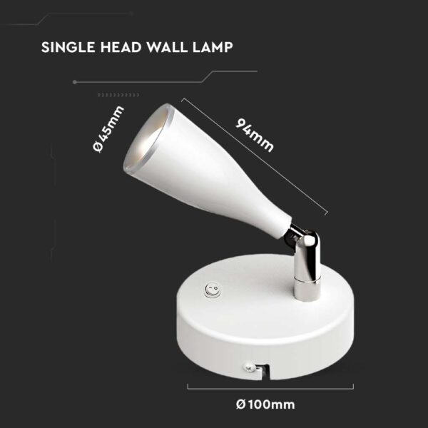 4.5W LED Wall Lamp with Switch Black And White