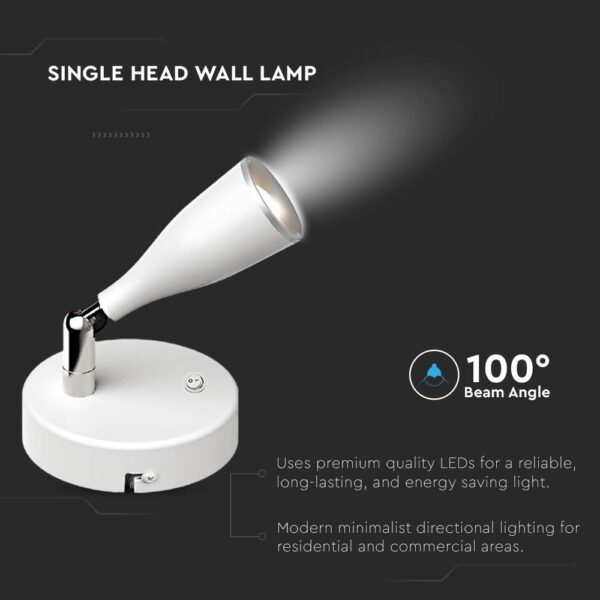 4.5W LED Wall Lamp with Switch Black And White