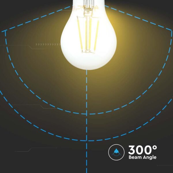 6W A60 LED Filament Bulb Clear Cover E27