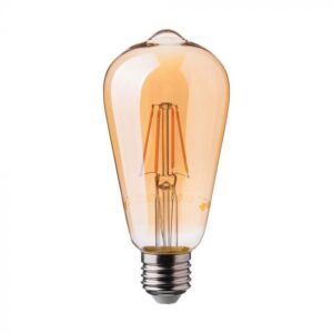 6W ST64 Filament Bulb E27 Amber Cover 2200K