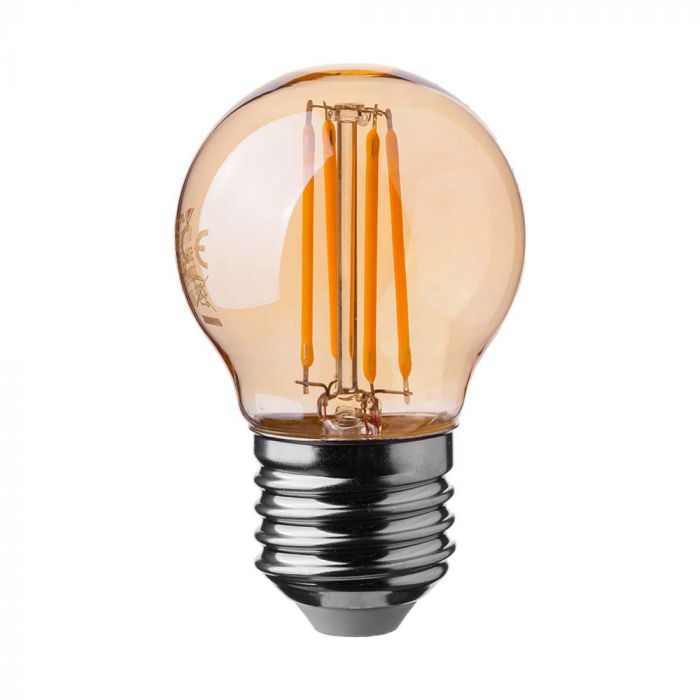 4W G45 Filament Bulb E27 Amber Cover 2200K