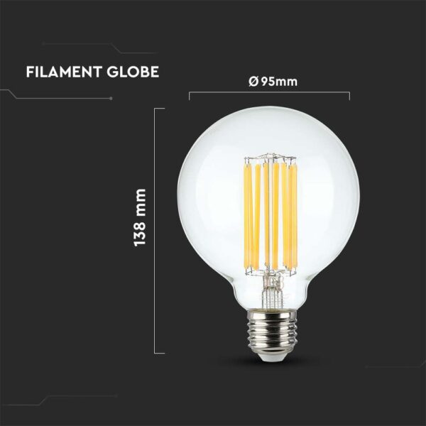 6W G95 Filament Bulb G125 Clear Glass E27