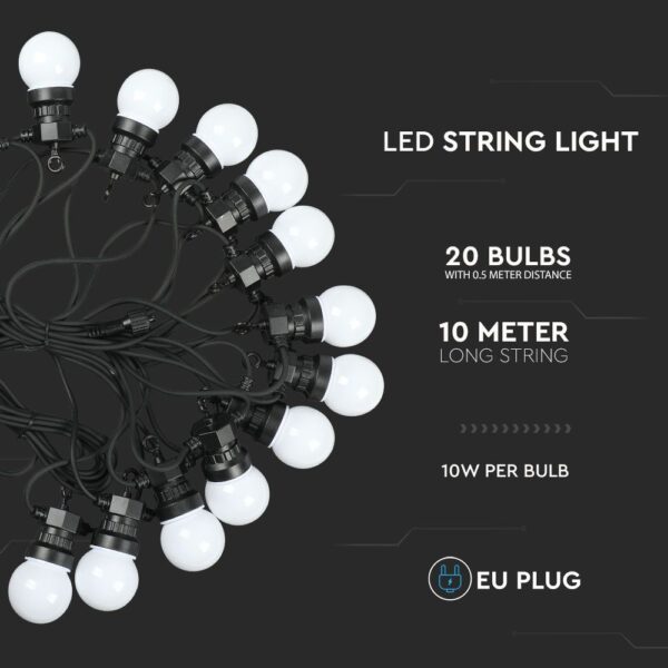 0.5W Led String Light 10m 20 Bulbs 24V EU Plug