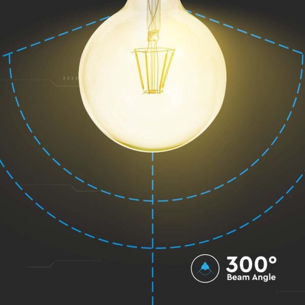 12W LED Filament Bulb G125 Amber Cover E27