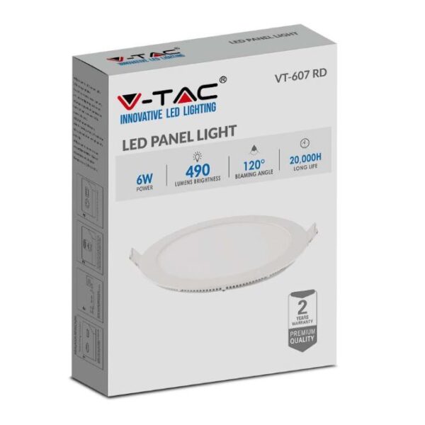 6W LED Panel Light with EMC Driver Round 120mm