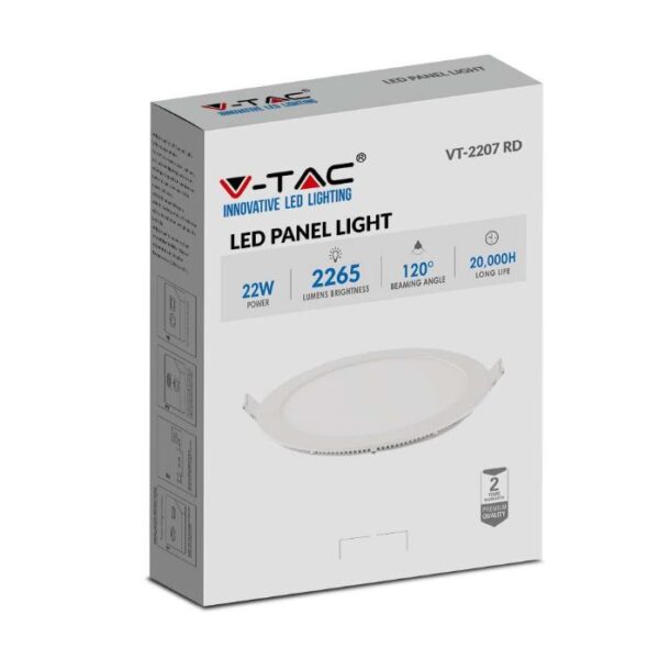 22W LED Panel Light with EMC Driver Round 240mm
