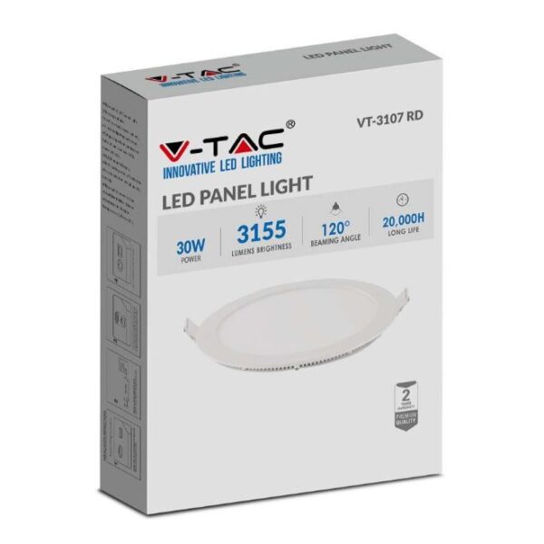 30W LED Panel Light with EMC Driver Round 300mm