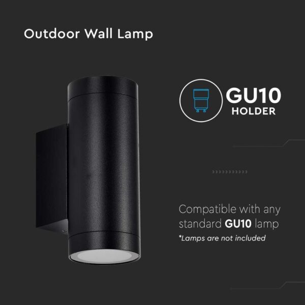 GU10 Wall Fitting Round Black And White IP54