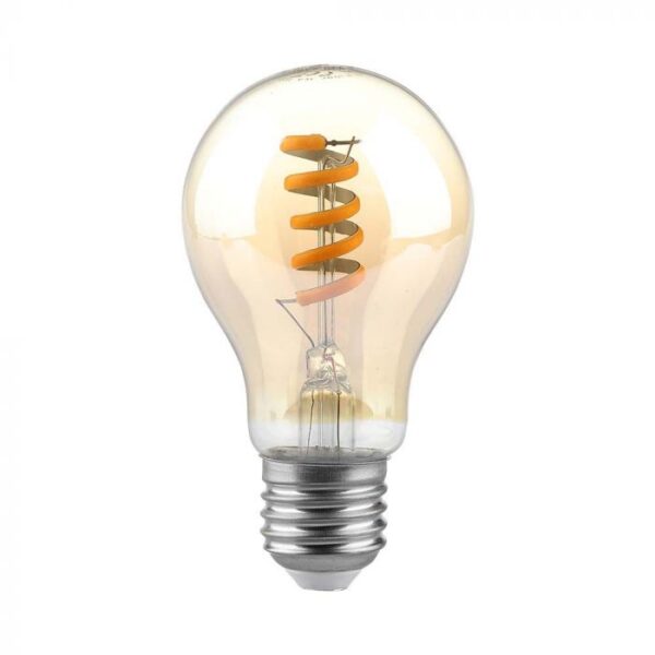 4W LED Spiral Filament Bulb Amber 1800K E27