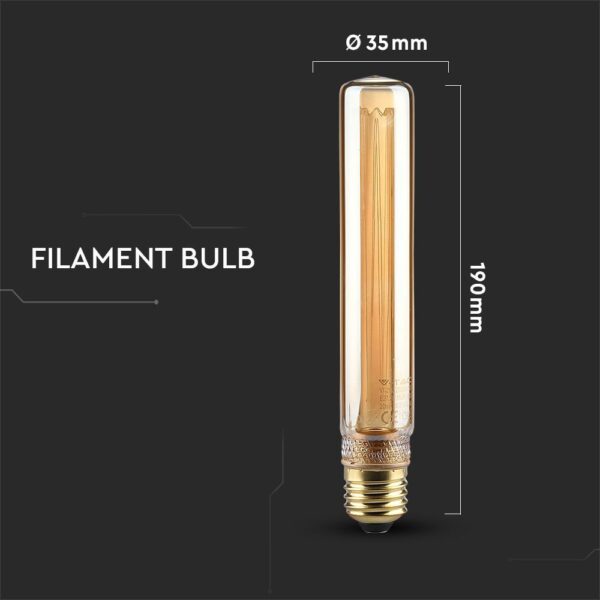 2W T30 LED Art Filament Bulb Amber 1800K E27