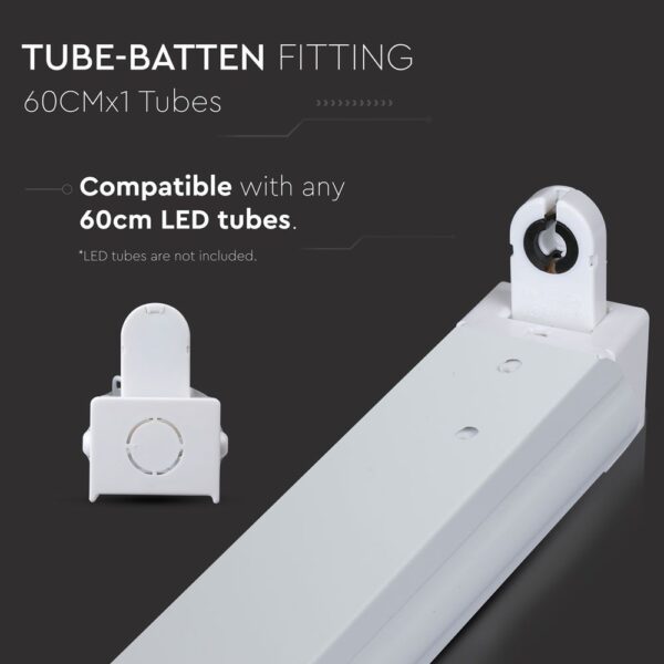 Single Led Tube Fitting 60cm IP20