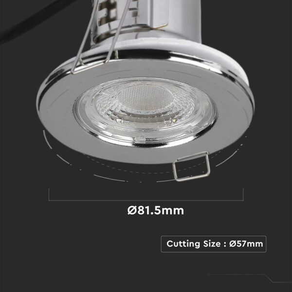 5W Spotlight Firerated Fitting Samsung Chip Dimmable Chrome