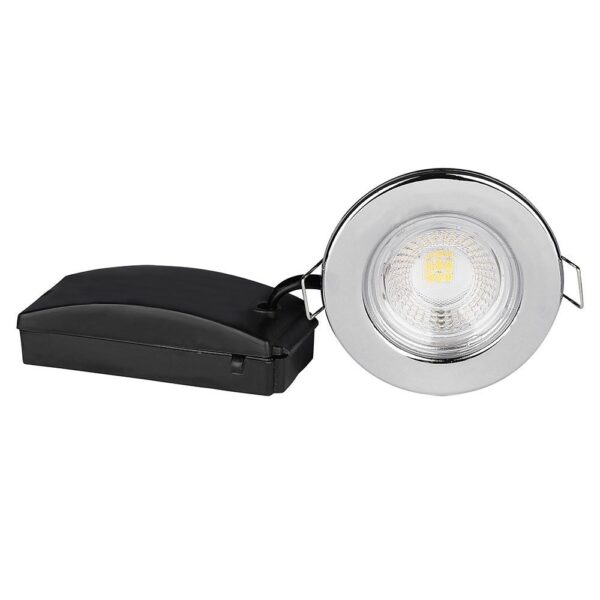 5W Spotlight Firerated Fitting Samsung Chip Dimmable Chrome