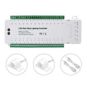 Led Stair Strip Lighting Controller 28 Channels with Remote and Sensors