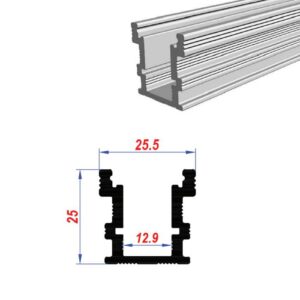 Outdoor Floor Recessed LED Profile 25.5x25mm