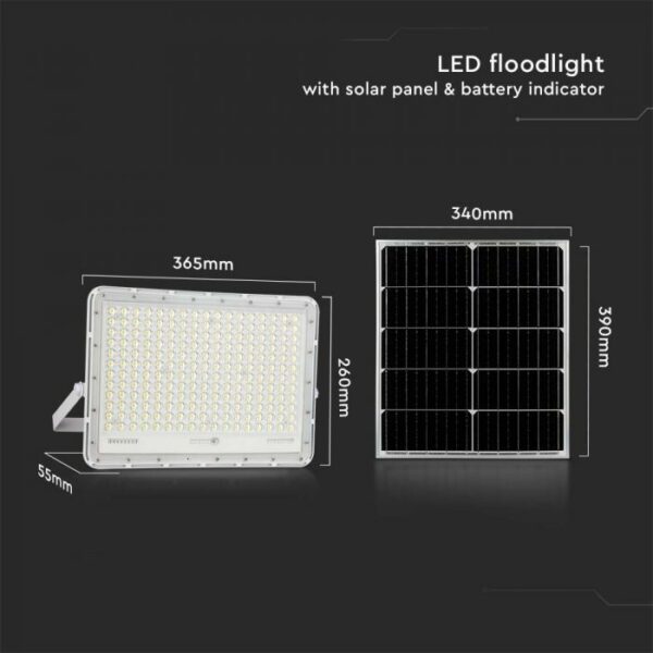 240W Led Solar Floodlight 3m Cable Smart IR Remote Fast Charge