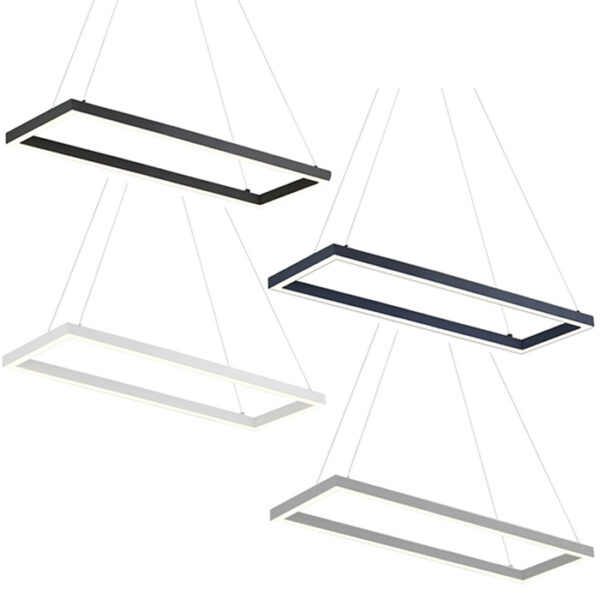 LED Rectangular Lighting Custom Made Suspended/Surface, Black/White/Silver/Anthracite 600*900/ 900*1200/ 1200*1500/ 1500*2000mm