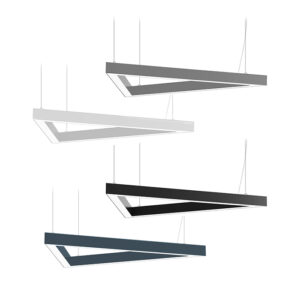 LED Triangle Lighting Custom Made Suspended, Black/White/Silver/Anthracite, 600mm side