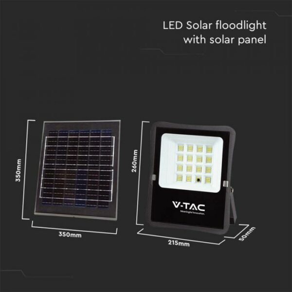 100W LED Solar Floodlight Black IP65 Battery 10000mAh