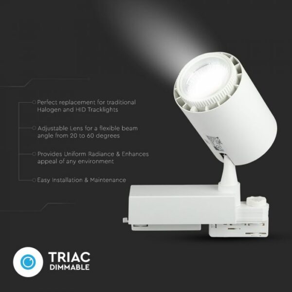 35W LED COB Tracklight CCT 3in1 95 CRI White
