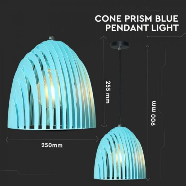 Pendant Light Cone Prism Blue D=250*255mm