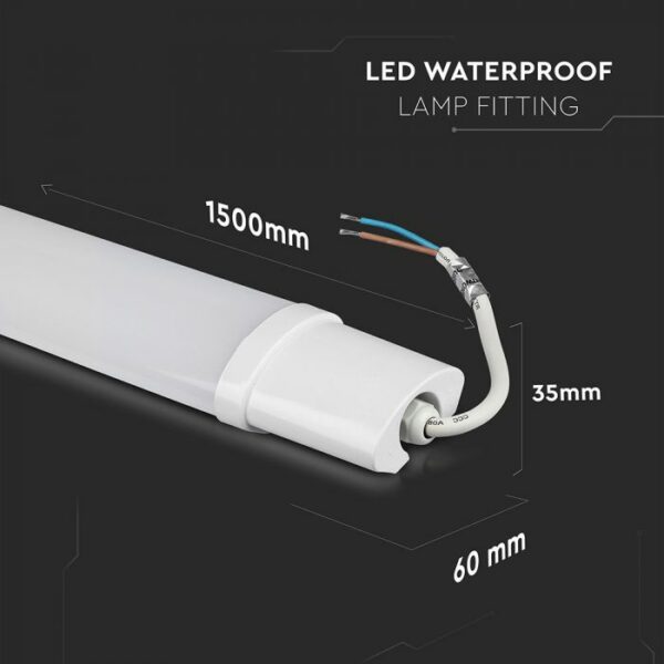 48W LED Waterproof Fitting S-Series 150cm 6500K IP65